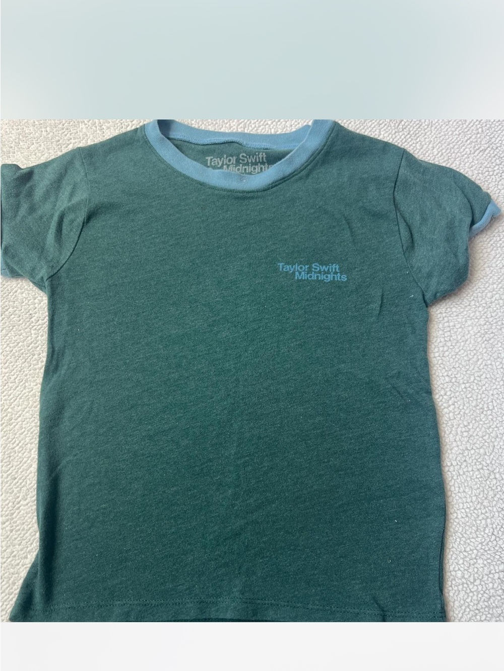 Taylor Swift Green Kids Tee with Light Blue Trim